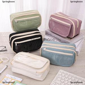 [COD] Springhooe Kawaii Large-capacity Pencil Bag Flip-top Translucent Student Stationery Storage Bag Boys And Girls Simple Stationery Pen Box