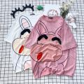 Áo Thun Hoạt hình 3D Tay Lỡ in chuyển nhiệt Unisex From Rộng - Áo phông nữ mẫu mã cute dễ thương Freesize 38-65kg. 