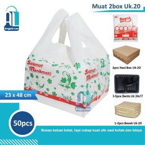 Kantong Plastik nasi kotak muat 2 box ukuran 20x20 syukuran hajatan acara berkatan
