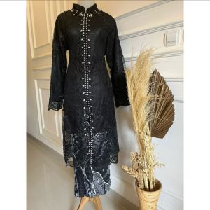 Setelan (FREE HIJAB) Kebaya Tunik bahan Tille payet Full puring/Kebaya pesta kondangan elegan terbaru