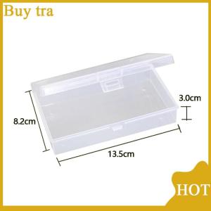 [Buytra] Transparent Plastic Storage Box Rectangle Organizer Stickers Box Desktop Container Snap Dustproof Durable Jewelry Storage Case