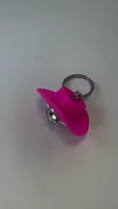 Cowboy Hat Disco Ball Keychain Portable LED Mini Disco Ball Hanging Decoration Car Keyring Ornaments Party Favor