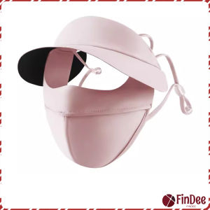 FinDee หมวกพร้อมหน้ากากกันแดด กัน UV แบบเต็มหน้า สบาย ระบายอากาศดี  สําหรับผู้หญิง UV face mask