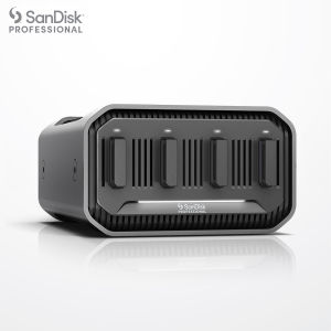 SanDisk Professional 0TB PRO-Blade Station - Powerful 4-Bay PRO-Blade SSD Mag Enclosure Thunderbolt 3 and USB-C Up to 3000MB/s Read - SDPM34F-0000-GBABD