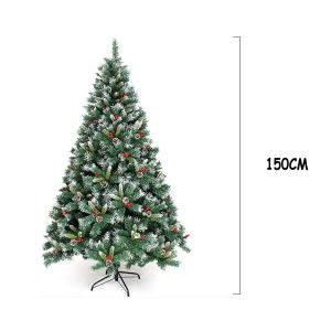 Artificial Christmas Tree 120/150/180/210/240 cm Snowy Christmas Tree with Pine Cones and Red Berry