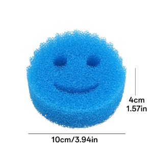 5Pcs Multifunctional Smiley Face Magic Cleaning Sponge Pad / Temperature Adaptive Oil Stripping Dishwashing Sponge / No Scratch Surface Safe Scrubber