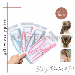 Set Sisir Styling Rambut 4 in 1 / Alat Styling Sanggul Konde Kepang / Hair Styling Set / Set Sisir Styling
