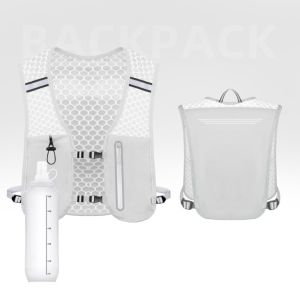 OOG Reflective Reflective Running Vest Pack Waterproof 2L Water Chest Pack Portable with 500ml Bottle Cycling Vest Backpack Outdoor Activities