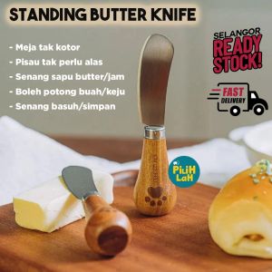 Standing Butter Knife Pisau Mentega Berdiri Spread Knife Cute Cheese Spread Peanut Fruit Jam Bread Mini Slicing
