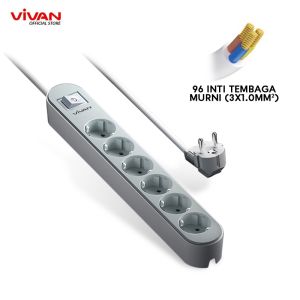 VIVAN VPS PRO Series Stop Kontak Saklar Socket 4 - 6 Slot Kabel Inti Tembaga Murni Plastik Tahan Api Child Lock 18M Garansi 36 Bulan