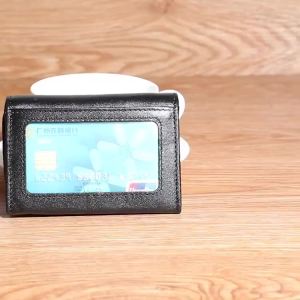 High Quality Mens and Womens Leather Zipper Coin Purse ID Credit Card Holder anti-magnetic RFID anti-theft Card Pouches Small Wallet㏇0707