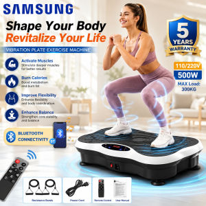 Ultra-Thin 200KG Capacity Bluetooth Vibration Plate with Remote Control for Fat Loss and Core Training - 1 Year Warranty