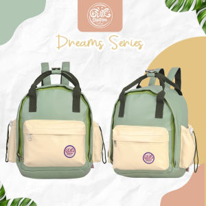 Tas Wanita Terbaru 2023 Gaya Ransel dan Korean Style yang Viral dan Cocok untuk Sekolah dan Jalan Jalan Mini Leather Backpack Daily Tas Sekolah kuliah Serbaguna untuk Cewek Dream Sage Cream