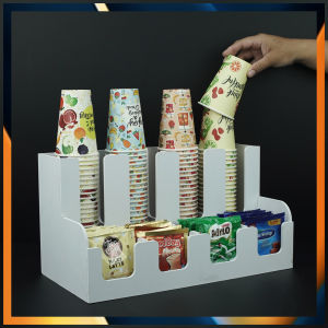 Paper Cup Coffee 4 Slot Multifungsi PVC Board
