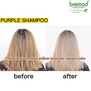 Bremod Premium Purple Shampoo Stables and Lock Hair Color 30ml for Blonde Silver Gray BR-X015