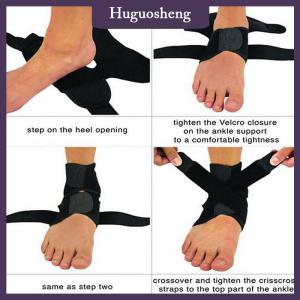 [huguosheng] Nẹp mắt cá chân co giãn nén thể thao điều chỉnh được hỗ trợ tập thể dục bong gân