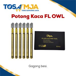 TAJAM Alat PEMOTONG KACA FL-999" MERK OWL Gagang BESI | Pisau Potong Kaca Minyak