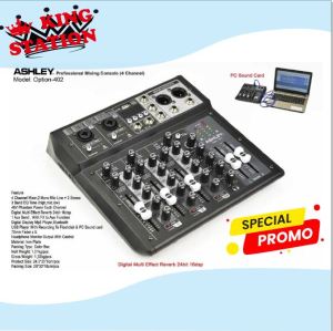 Mixer Ashley Option 402 Original 4 Channel PC Soundcard - Bluetooth