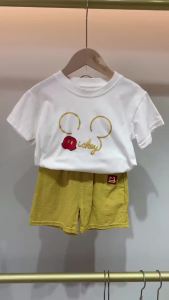 ute Bộ quần áo cotton chất lượng cao cho bé trai và bé gái áo phông mùa hè quần short 2 món