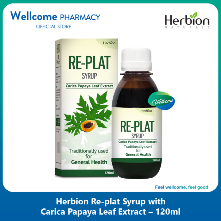 Herbion Re-Plat Syrup with Carica Papaya Leaf Extract - 120ml | Lazada