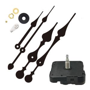 DIY Clock Making Supplies Long Shaft High Torque Movement with 2 Pack Long Spade Hands and Fitting Tool for Wall Clocks
