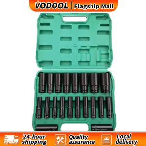 【Free Shipping】 Heavy Duty 1/2 Inch Electric Wrench Socket Set Extended Impact Sockets for Power Tools Professional Hex Impact Socket Set