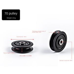 BUENOO Fitness Equipment Parts Pulley Wheel Black Cable Machine Part Nylon Pulley Durable Good Wear Resistance Nylon Bearing
