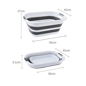 Mainland Ember Lipat Keranjang Baju Plastik Baskom Plastik Lipat Portable Multifungsi Water Bucket Foldable Wadah Serbaguna HSB709