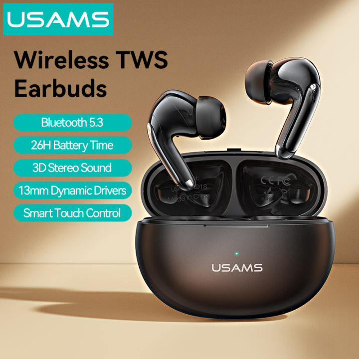 USAMS TWS Wireless Earbuds Bluetooth Earphone Touch Control Headset  Sports Waterproof Hifi Heaphone With Mic Support iOS Android Phones HD Call 