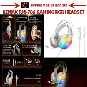 REMAX RM-706  Over-Ear GAMING WIRED RGB LIGHT HEADSET HEADPHONE