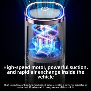 TEWUB HEPA Technology Car Air Purifier Touch Screen Design Low Noise Car Air Cleaner PM2.5 Removal Stable Performance Negative Ion Purifier Home Use