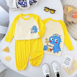 Bộ Quần Áo Trẻ Em Dài Tay Vải Thun Lạnh NATUCO Mềm Mát Cho Bé 0-8 Tuổi Mặc Ngủ Máy Lạnh TD-IN102