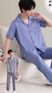 Mens Cloud Cotton Short-Sleeve Pants Set for Home Wear