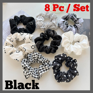 AIDA 1Set 5pcs Scrunchie Big Hair Tie Ring Rope Ponytail Elastic Donut Rubber Band Rope Ikat Rambut Sanggut 长发大肠发圈皮筋