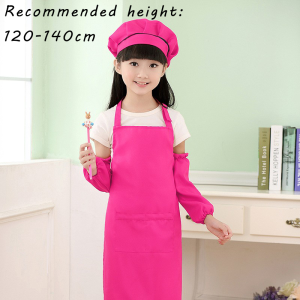 Child Craft Apron And Hat Set / Kids Aprons With 2 Pockets For Cooking Baking Crafting Grilling