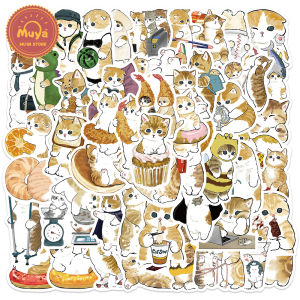 MUYA 60pcs Kawaii Mofusand Cat Stickers Waterproof Vinyl Decals for Phone Case Laptop Journal Animal Fans