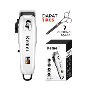 Alat Cukur Rambut Listrik Praktis KM 809A / KM PG809A + Gunting Sasak Pangkas / KM 706Z- Professional Hair Trimmer Cordless USB Charger