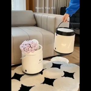 High end garbage bin light luxury living room garbage bin stylish interior bedside bathroom home garbage bin