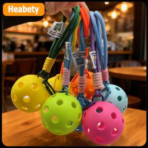 【2-3 days delivery】 Creative Pickleball Racket Metal Keychain Colorful Hollow Golf Ball Keychains Dink Ball Fans Party Gift Bag Pendant