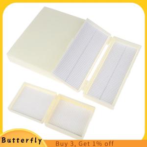 Butterfly พลาสติก Microscope SLIDE BOX 25/50/100pcs กล่องเก็บของชีวภาพ