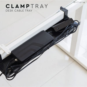 CLAMP Wire Tray/Under Desk Cable Management Tray/Standing Desk Wire & Power Extension Socket by Niture