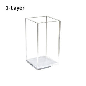 Acrylic Storage Box for Makeup 3 Slot Organizer Holder for Brushes Cosmetics and Pens