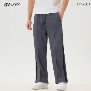 UNIFIT Mini Waffle Pants V2 Side Stripe Straight Cut Trouser Pants with Zipper Pocket UP-2801