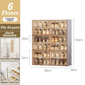 The Furniture Foldable Shoe Box Free Installation Multi functional Transparent Thickened Large Capacity Sturdy Shoe Cabinet
