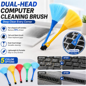 Double Head Computer Cleaning Brush Keyboard Cleaning Brush Laptop Dust Brush Soft Bristles Desktop Cleaning Tool PC Accessories
