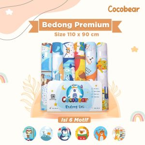 Coco bear Baby Bedong Kain Bayi Multicolor Isi 6 Pcs - Bedong Bayi 110CM x 90CM motif terbaru
