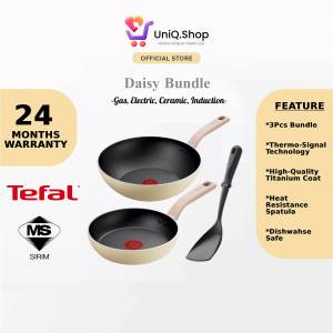 Tefal Daisy Bundle Frypan 20cm + Wokpan 28cm + Comfort Wok Spatula | G167S295 (Tefal Daisy Bundle 3 PCS)