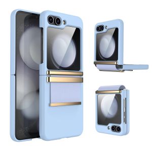 Kisscase siêu mỏng da cảm giác gấp vỏ điện thoại cho Samsung Galaxy Z lật 6 5 4 3 5g với dây da bản lề Bảo vệ PC cứng mờ chống rơi vỏ lưng chống sốc cho Galaxy Z lật 6 5 4 3