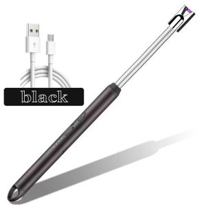 Long Neck Electric Arc Lighter Safety Lock Rechargeable Plasma Lighter for Candle Gas Stove