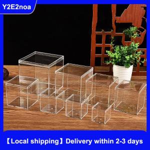 【Local shipping】 Clear Acrylic Square Cube Box With Lids Durable Candy Box Multiple Uses Transparent Case Organizer Container